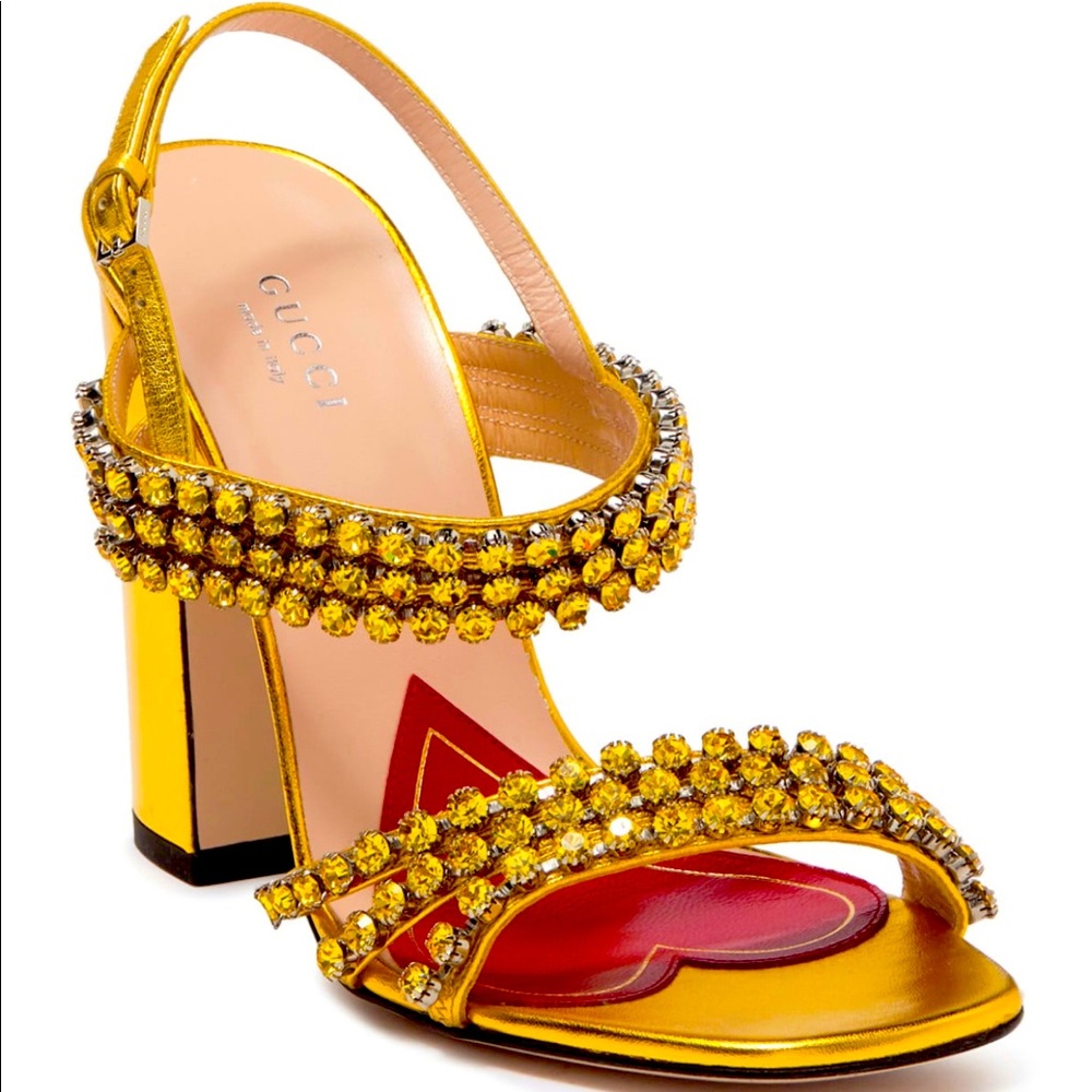 Authentic 100 Gucci women leather upper sandal